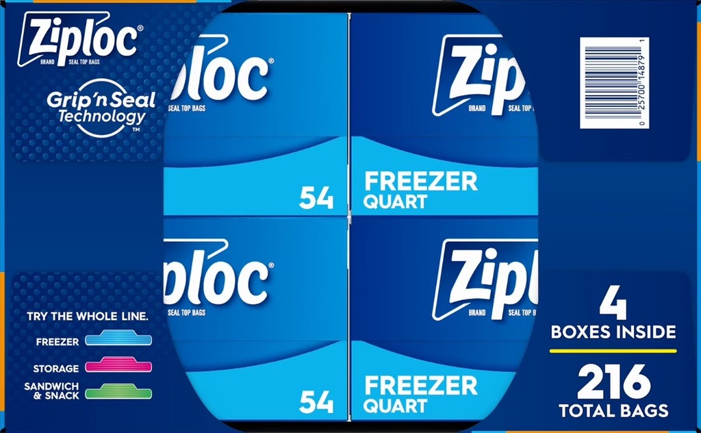 Ziploc Quart Bags - 216ct