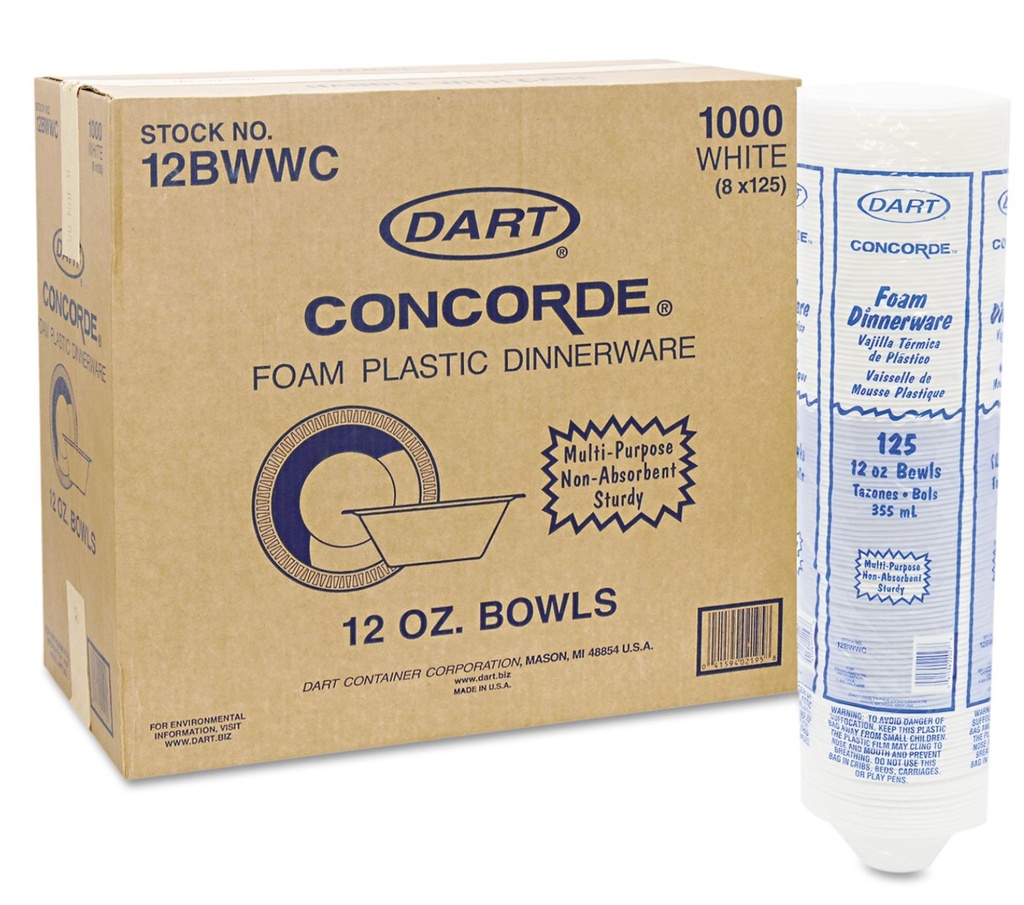 12oz Foam Bowls - 1000ct