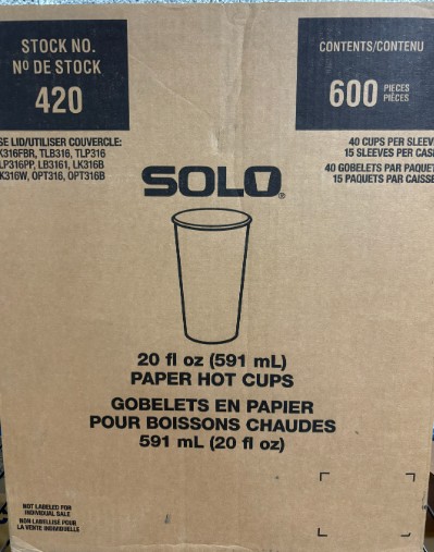 NEWSLETTER SPECIAL - 20oz Paper Hot Cups  - 600ct