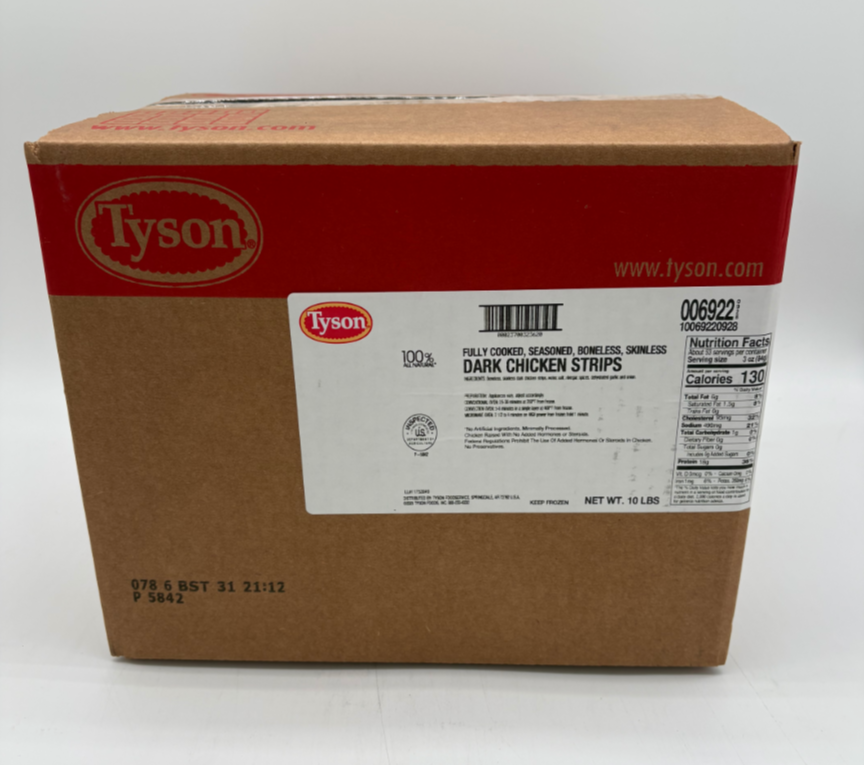 Fully Cooked White Chicken Strips - 2/5lb
