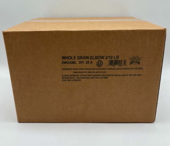 Whole Grain Elbow Noodles - 2/10lb