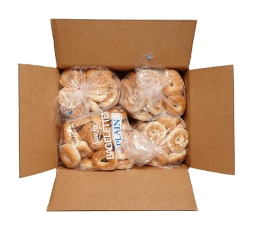 [5754] Sliced Plain Mini Bagels - 8/18ct