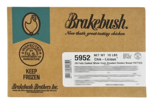 [7750] Fully Cooked WG Chicken Breast Patty - 2/5lb