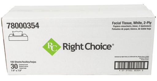 [8405] 2 Ply Facial Tissues - 30/100ct