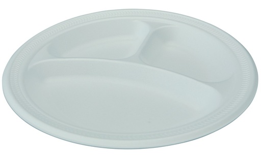 [8715] 9" 3 Compartment Foam Plates - 500ct