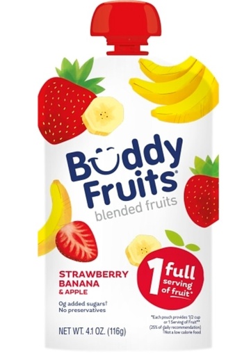 [2218] Strawberry, Banana, & Apple Squeeze Pouches 100/4.1 oz