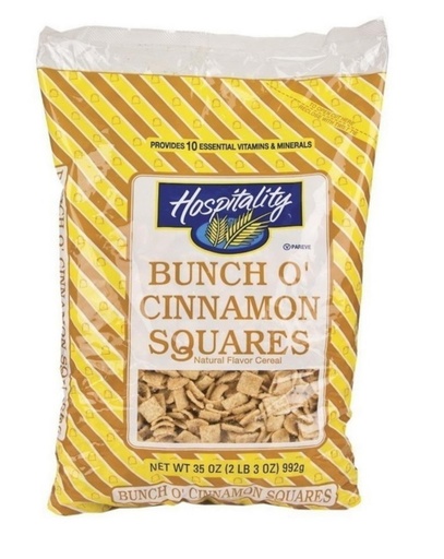 [6069] Cereal - WG Cinnamon Squares - 4/35oz