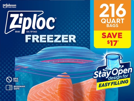 [A9148] Ziploc Quart Bags - 216ct